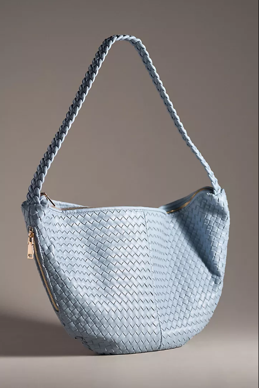 Blue Woven Crossbody Bag