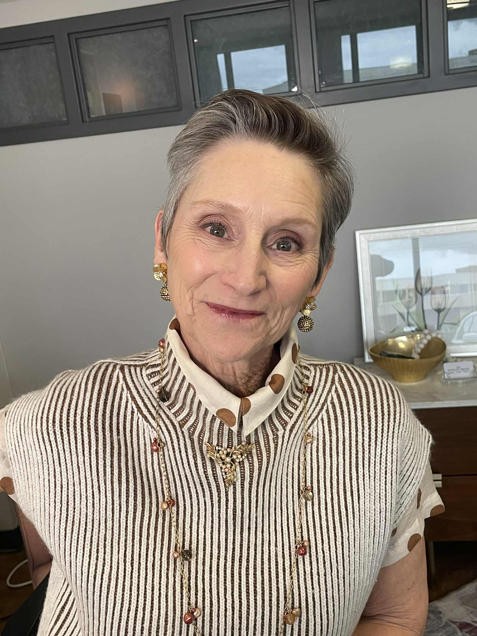 Monica’s transformation after a makeup session at The Honest Image in Albuquerque