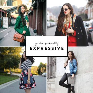 Mood board featuring expressive personality outfit styles.