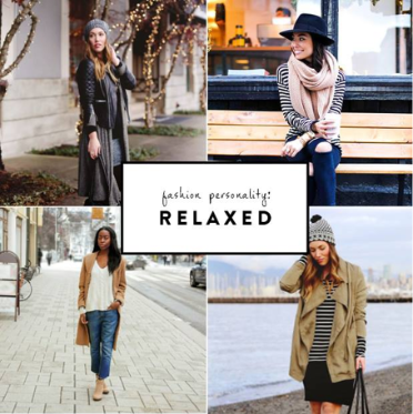 Mood board featuring relaxed personality outfit styles.