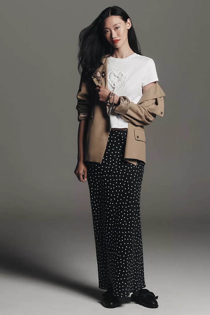 Polka dot skirt as part of a spring trend pattern in Albuquerque.