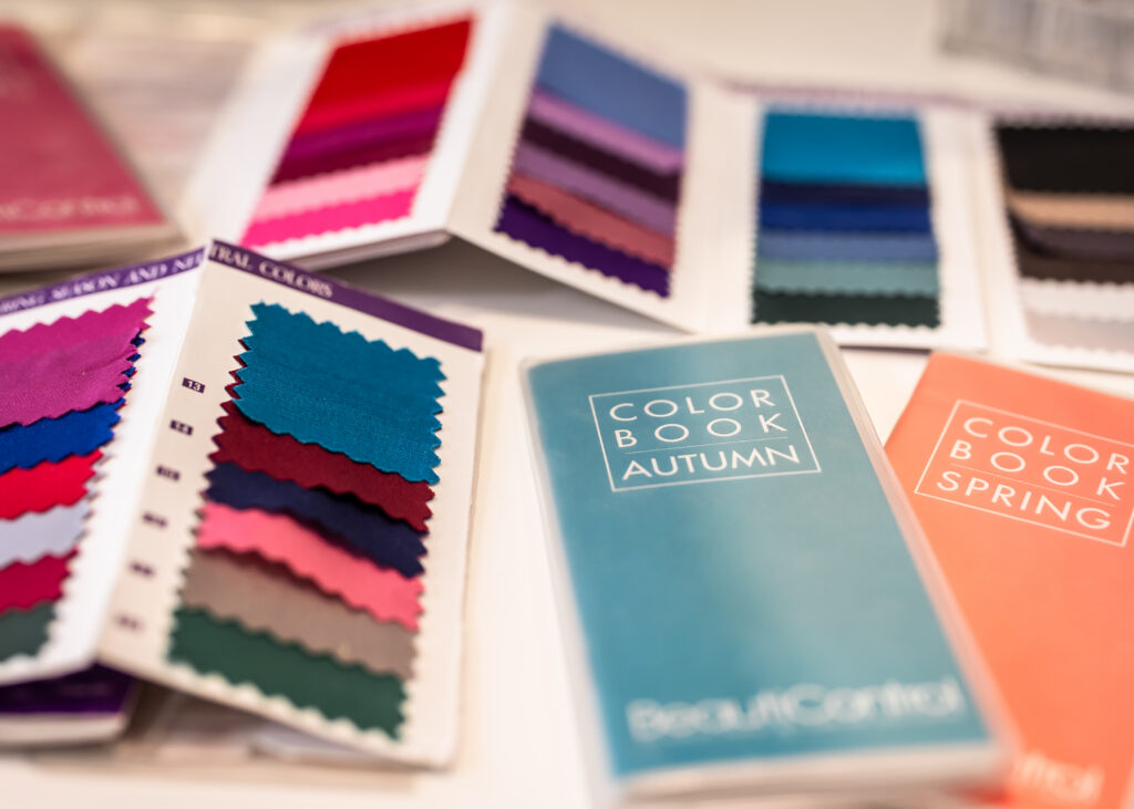 Color swatches for a color analysis session in Albuquerque.