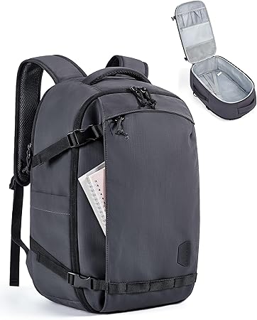 A carry-on travel backpack for flights.