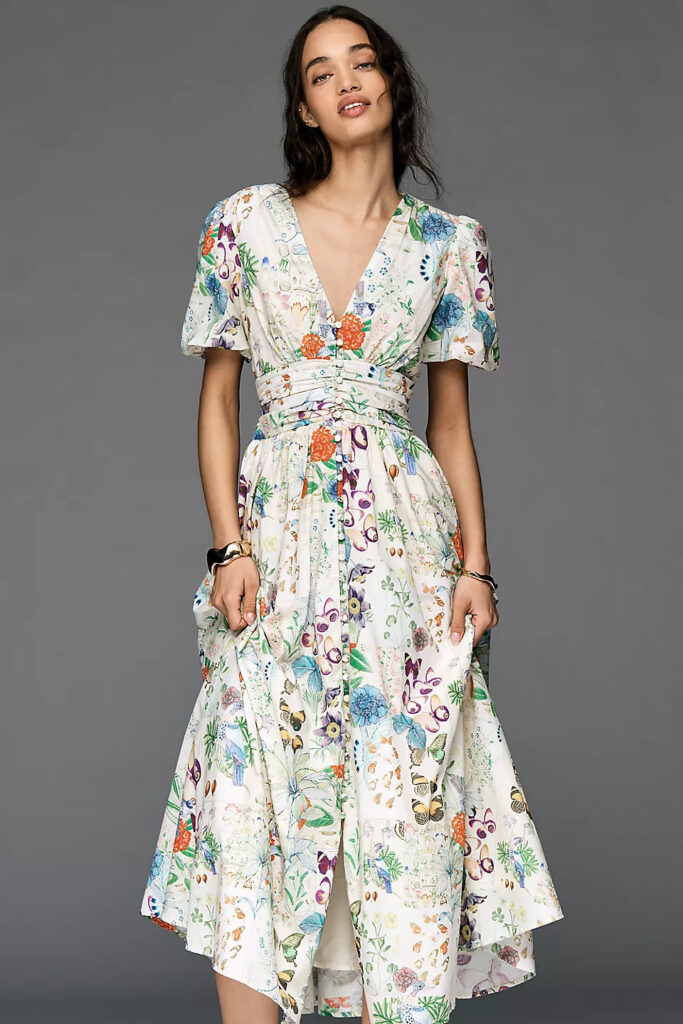 Versatile summer floral dress.